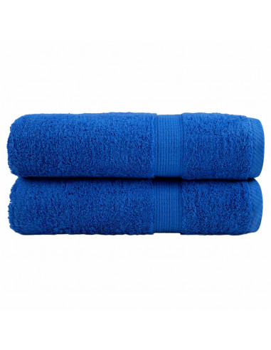Asciugamani da Bagno 2 pz Blu 100x150 cm 600gsm 100% Cotone