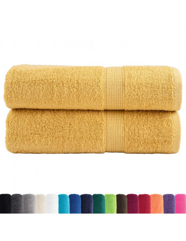 Asciugamani Premium 2 pz Oro 50x100 cm 600gsm 100% Cotone
