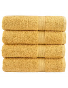 Asciugamani da Bagno 4 pz Oro 100x150 cm 600gsm 100% Cotone 2