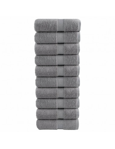 Asciugamani Ospiti 10 pz Grigi 30x50 cm 600gsm 100% Cotone