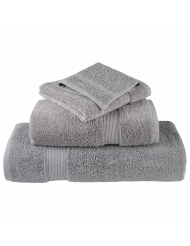 Asciugamani Ospiti 10 pz Grigi 30x50 cm 600gsm 100% Cotone