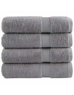 Asciugamani da Bagno 4 pz Grigi 100x150 cm 600gsm 100% Cotone 2