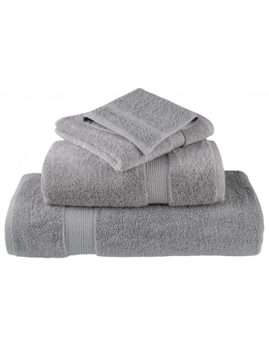 Asciugamani Premium 10 pz Grigi 100x200cm 600gsm 100% Cotone