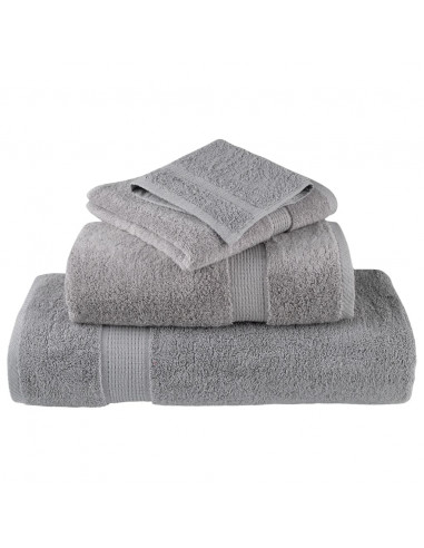 Asciugamani da Bagno 2 pz Grigi 100x150 cm 600gsm 100% Cotone