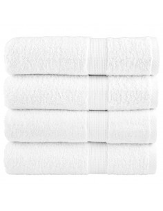 Asciugamani Premium 4 pz Bianchi 50x100 cm 600gsm 100% Cotone 2