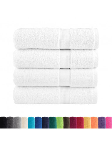 Asciugamani Premium 4 pz Bianchi 50x100 cm 600gsm 100% Cotone