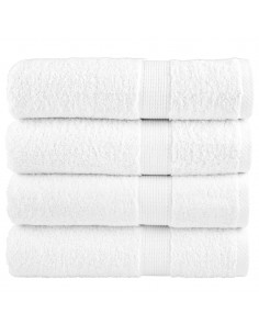 Asciugamani da Bagno 4 pz Bianchi 100x150 cm 600gsm 100% Cotone 2