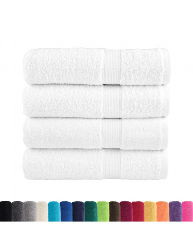 Asciugamani da Bagno 4 pz Bianchi 100x150 cm 600gsm 100% Cotone