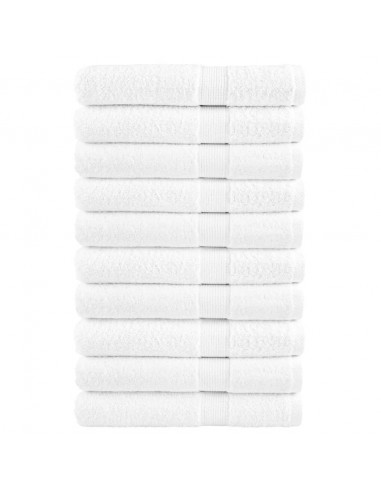 Asciugamani per Sauna 10 pz Bianchi 80x200cm 600gsm 100% Cotone