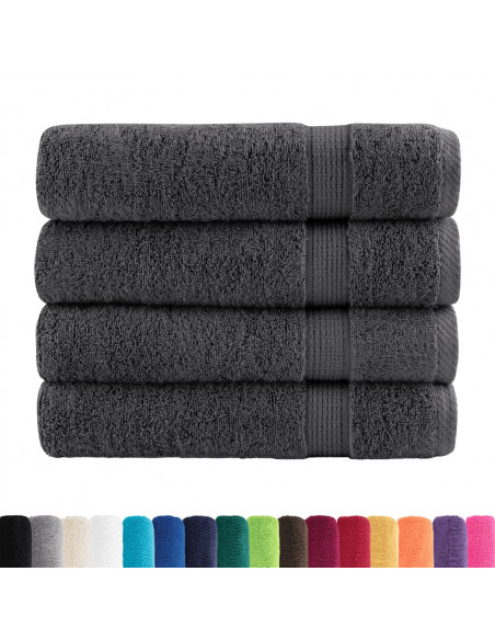 Asciugamani da bagno Premium SOLUND 4 pz Antracite 100x150 cm 600 g/m²