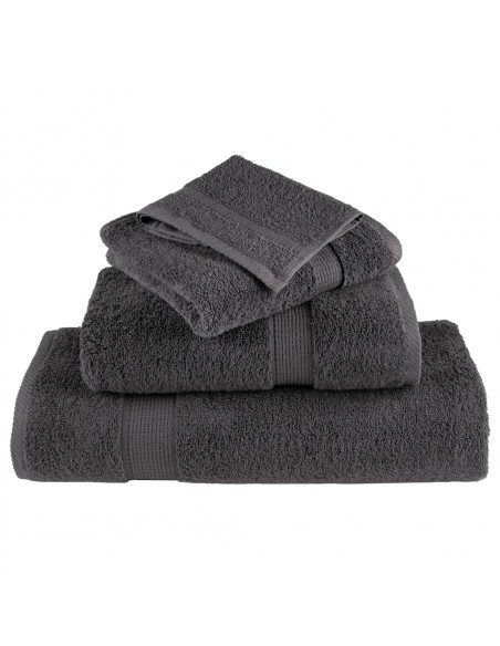 Asciugamani da bagno Premium SOLUND 4 pz Antracite 100x150 cm 600 g/m²