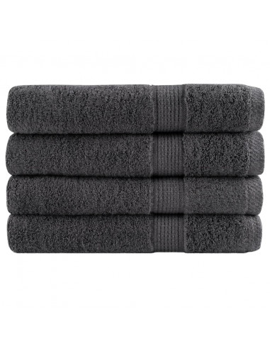 Asciugamani Ospiti 4 pz Antracite 100x200cm 600gsm 100% Cotone