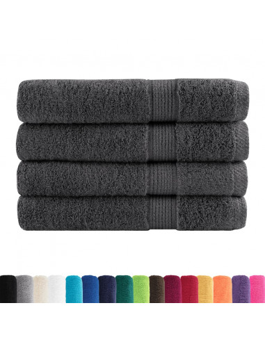 Asciugamani Ospiti 4 pz Antracite 100x200cm 600gsm 100% Cotone
