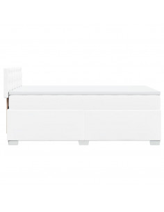 Giroletto a Molle con Materasso Bianco 100x200 cm in Similpelle