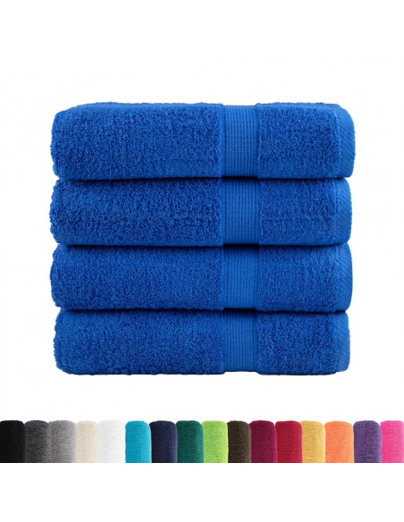 Asciugamani da Bagno 4 pz Blu 100x150 cm 600gsm 100% Cotone