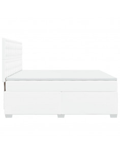 Giroletto a Molle con Materasso Bianco 200x200cm in Similpelle