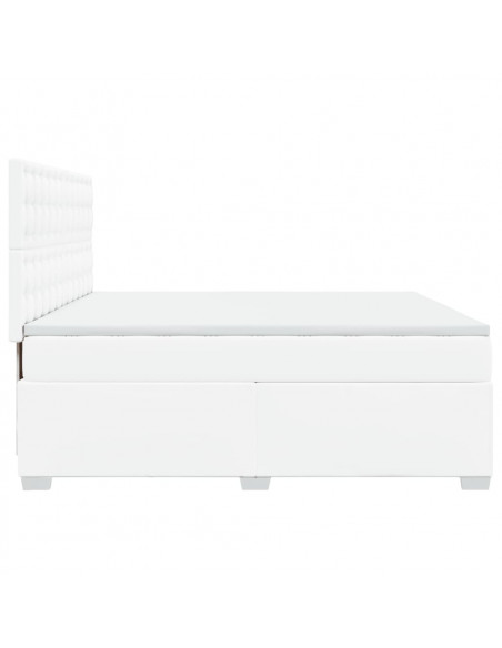 Giroletto a Molle con Materasso Bianco 200x200cm in Similpelle