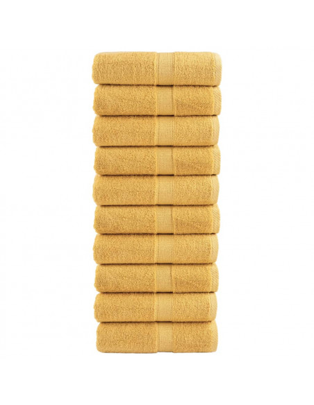Asciugamani Ospiti 10 pz Oro 30x50 cm 600gsm 100% Cotone
