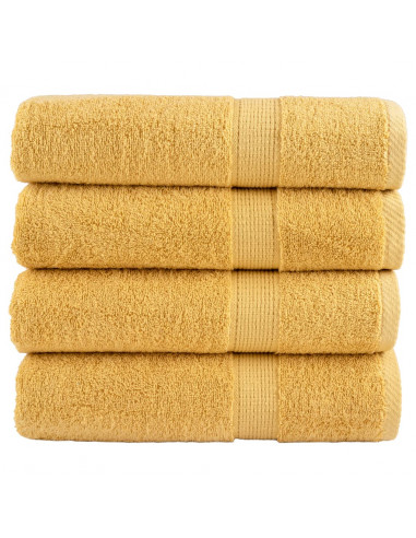 Asciugamani Premium 4 pz Oro 50x100 cm 600gsm 100% Cotone