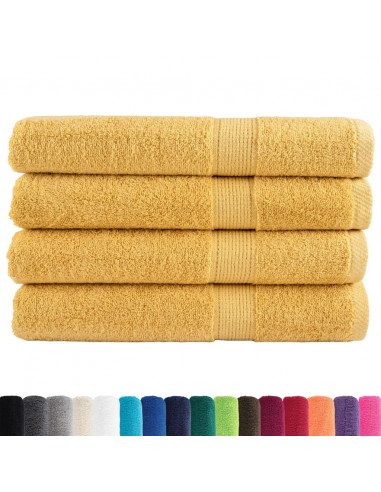 Asciugamani Premium 4 pz Oro 100x200 cm 600gsm 100% Cotone