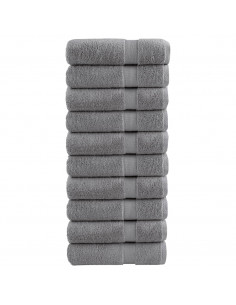 Asciugamani per Sauna 10 pz Grigi 50x100 cm 600gsm 100% Cotone 2