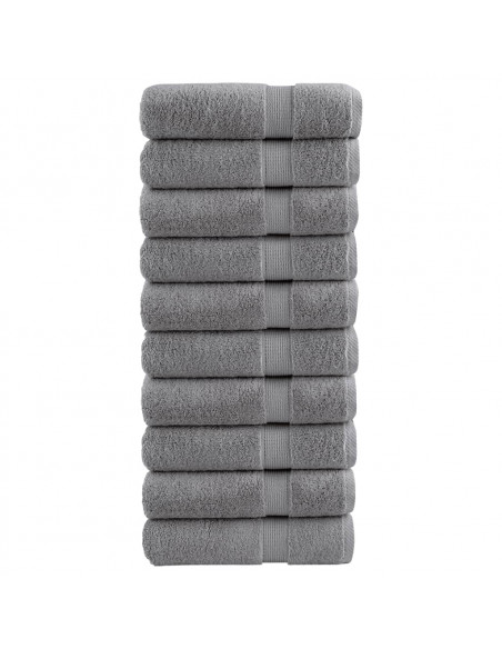 Asciugamani per Sauna 10 pz Grigi 50x100 cm 600gsm 100% Cotone
