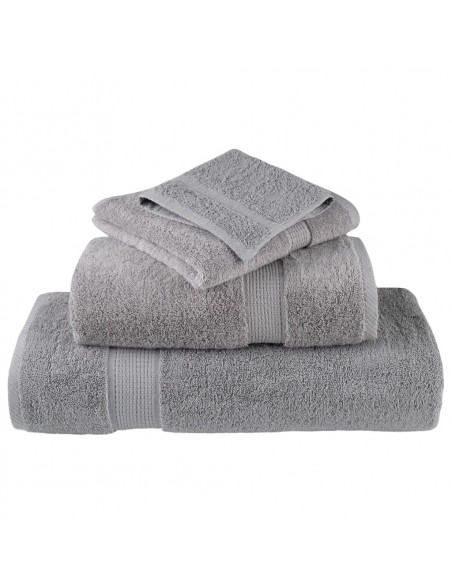 Asciugamani per Sauna 10 pz Grigi 50x100 cm 600gsm 100% Cotone