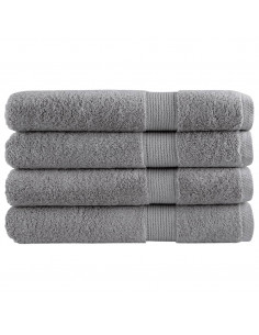 Asciugamani Premium 4 pz Grigi 100x200cm 600gsm 100% Cotone 2