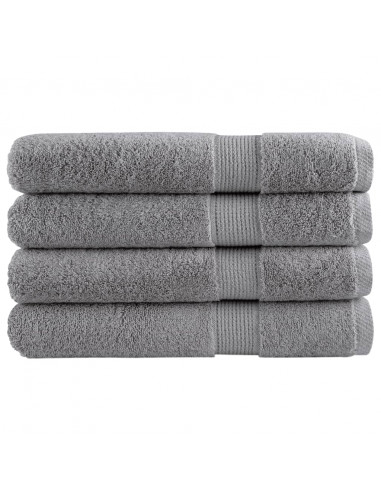 Asciugamani Premium 4 pz Grigi 100x200cm 600gsm 100% Cotone