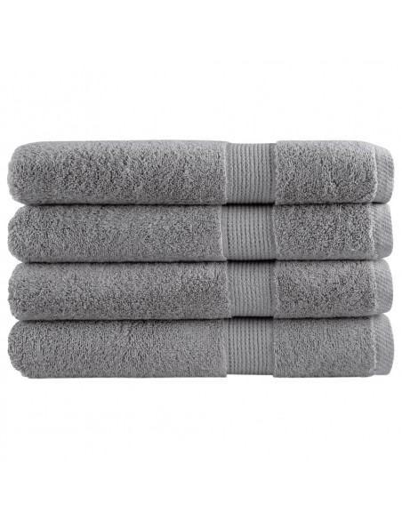 Asciugamani Premium 4 pz Grigi 100x200cm 600gsm 100% Cotone