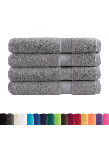 Asciugamani Premium 4 pz Grigi 100x200cm 600gsm 100% Cotone