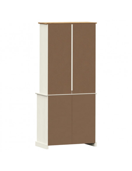 Credenza VIGO Bianca 78x40x175 cm in Legno Massello di Pino