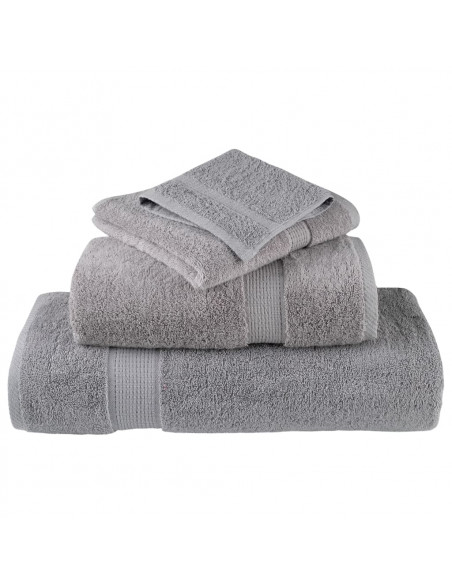 Asciugamani Premium 4 pz Grigi 100x200cm 600gsm 100% Cotone