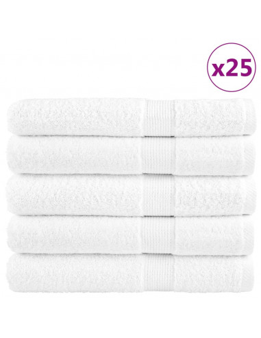 Asciugamani Premium 25 pz Bianchi 100x200cm 600gsm 100% Cotone