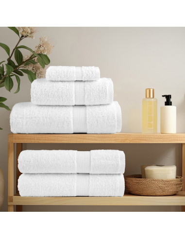 Asciugamani Premium 25 pz Bianchi 100x200cm 600gsm 100% Cotone
