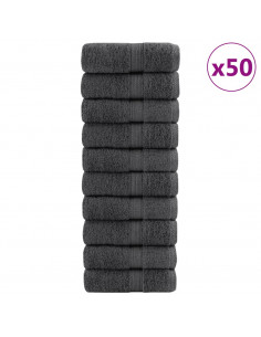 Asciugamani Ospiti 50 pz Antracite 30x50cm 600gsm 100% Cotone 2