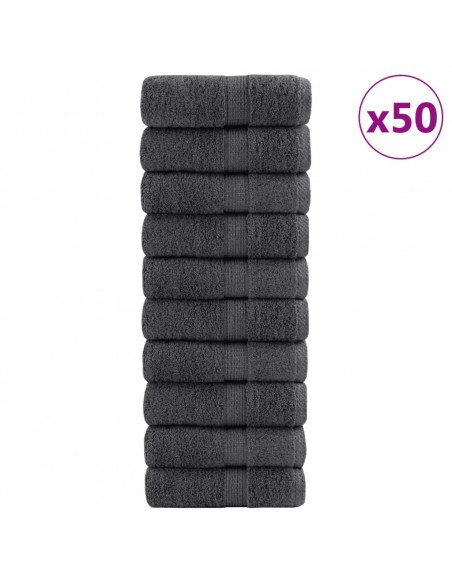 Asciugamani Ospiti 50 pz Antracite 30x50cm 600gsm 100% Cotone