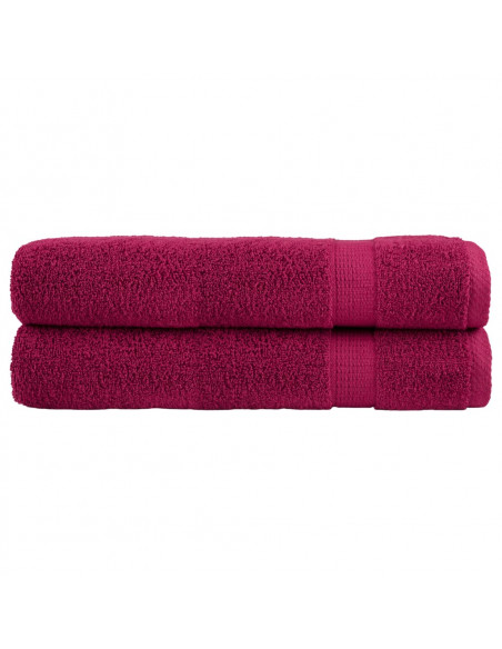 Asciugamani per Sauna 2 pz Bordeaux 80x200cm 600gsm 100% Cotone