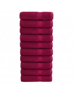 Asciugamani Premium 10 pz Bordeaux 50x100 cm 600gsm 100% Cotone 2