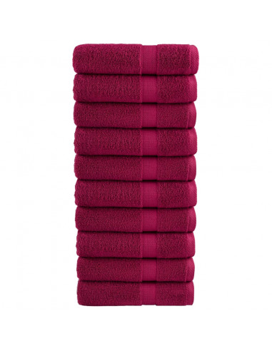Asciugamani Premium 10 pz Bordeaux 50x100 cm 600gsm 100% Cotone