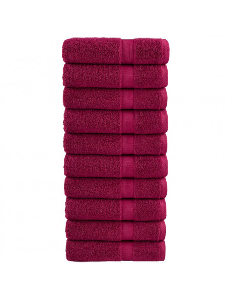 Asciugamani Premium 10 pz Bordeaux 50x100 cm 600gsm 100% Cotone