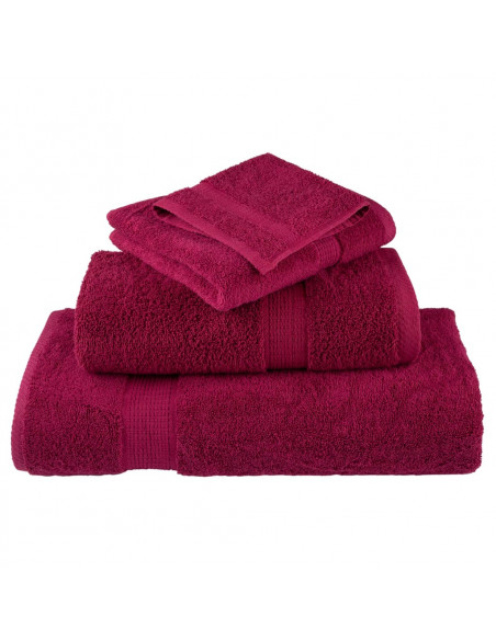 Asciugamani da Doccia 4 pz Bordeaux 70x140cm 600gsm 100% Cotone