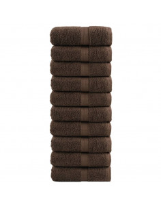 Asciugamani Ospiti 2 pz Marroni 30x50 cm 600gsm 100% Cotone 2