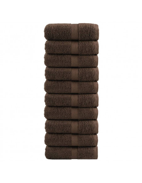 Asciugamani Ospiti 2 pz Marroni 30x50 cm 600gsm 100% Cotone