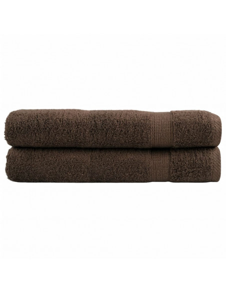 Asciugamani Premium 2 pz Marroni 100x200cm 600gsm 100% Cotone