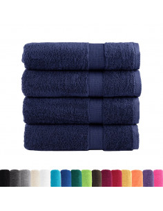 Asciugamani da bagno Premium SOLUND 4 pz Blu navy 100x150 cm 600 g/m² 2