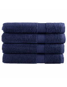 Asciugamani Premium 4 pz Blu Navy 100x200cm 600gsm 100% Cotone 2