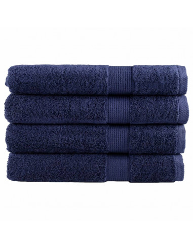Asciugamani Premium 4 pz Blu Navy 100x200cm 600gsm 100% Cotone