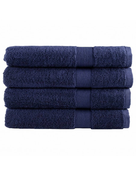 Asciugamani Premium 4 pz Blu Navy 100x200cm 600gsm 100% Cotone