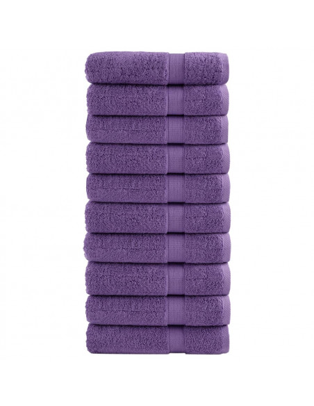 Asciugamani da Bagno 10 pz Verdi 100x150cm 600 g/m² 100% Cotone